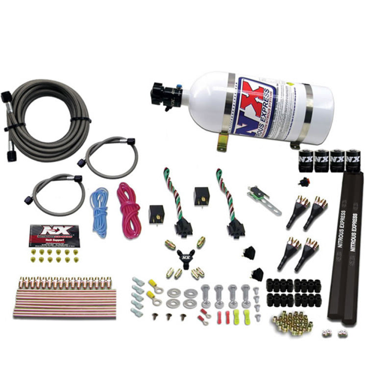 Load image into Gallery viewer, Nitrous Express 4 Cyl SX2 Nozzle Nitrous Kit (100-300HP x 2) w/10lb Bottle

