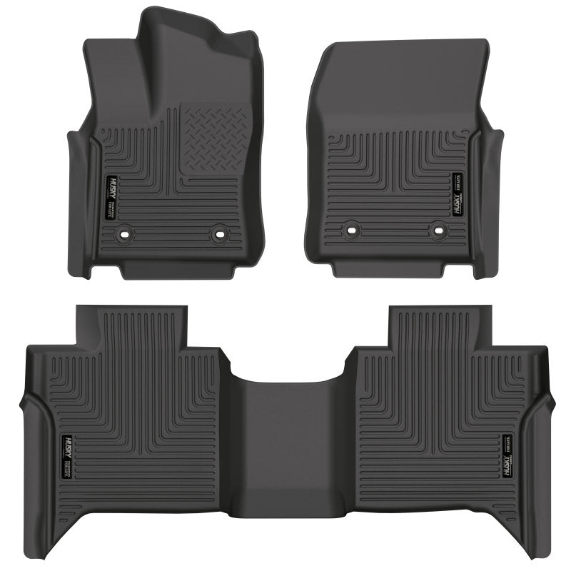 Load image into Gallery viewer, Husky Liners 2022 Toyota Tundra WeatherBeater CC CrewMax Front &amp; 2nd Seat Floor Liner - Blk
