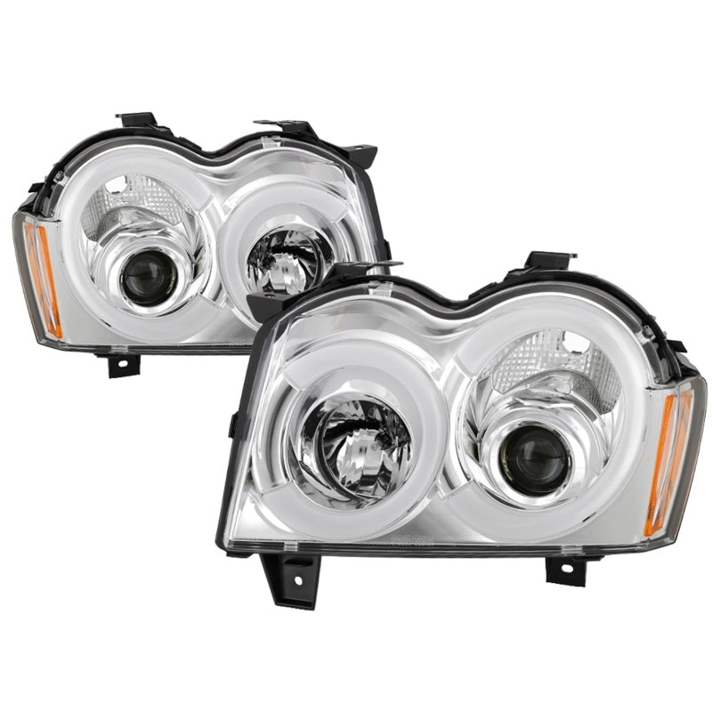 Load image into Gallery viewer, Spyder 05-07 Jeep Grand Cherokee - Light Bar Projector Headlights - Chrome - PRO-YD-JGC05V2-LB-C
