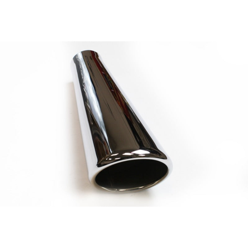 Load image into Gallery viewer, JBA 2in x 4in x 11in Rolled Stainless Steel Polished Chrome Trumpet Tip - Weld On
