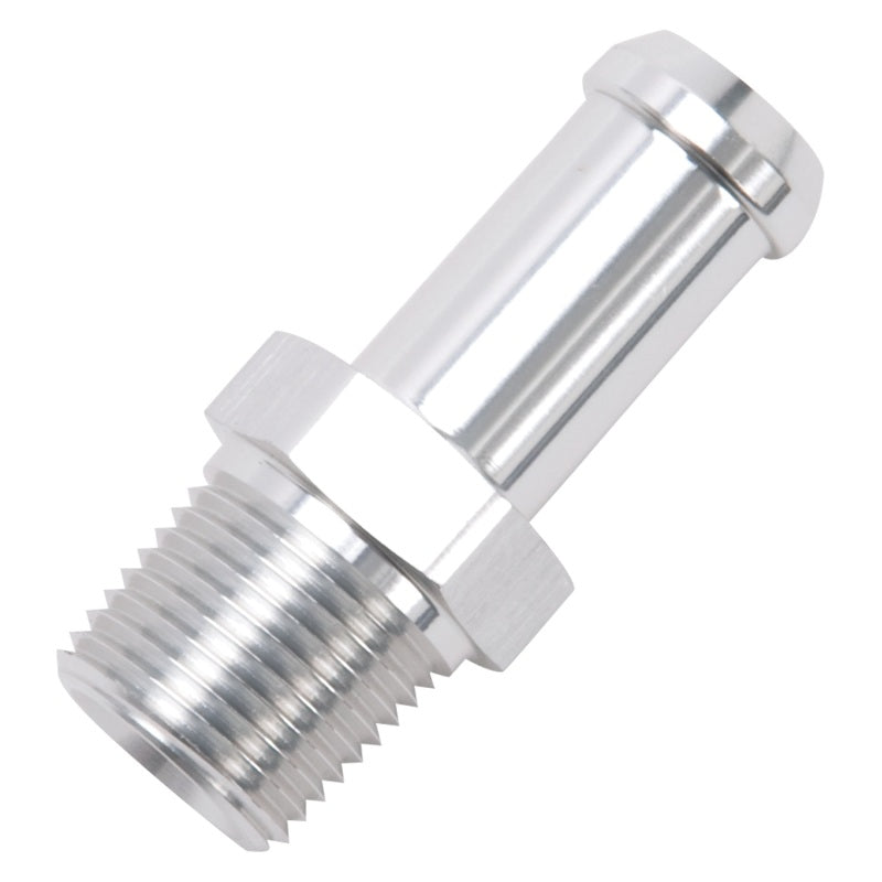 Load image into Gallery viewer, Edelbrock Hose End Straight 3/8In NPT to 1/2In Barb Clear Anodize
