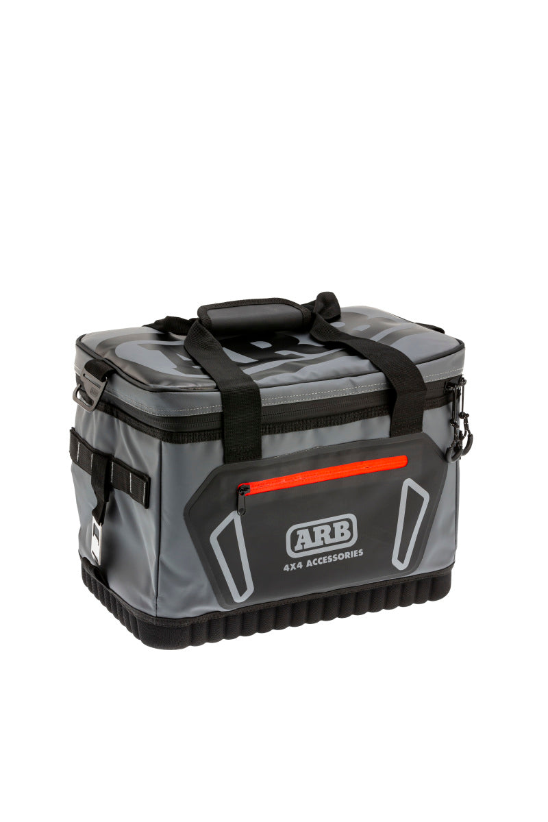 Load image into Gallery viewer, ARB Cooler Bag Charcoal w/ Red Highlights 15in L x 11in W x 9in H Holds 22 Cans
