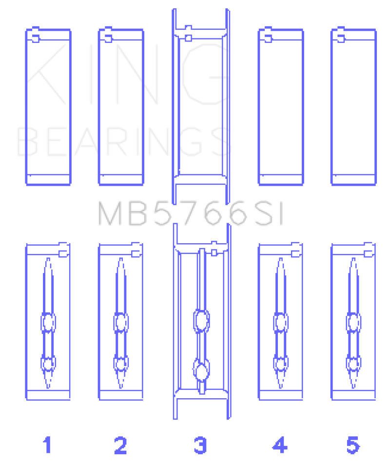 Load image into Gallery viewer, King Engine Bearings GM LS1/2/4/6 (Housing Bore +.010) (Size STD) Main Bearing Set
