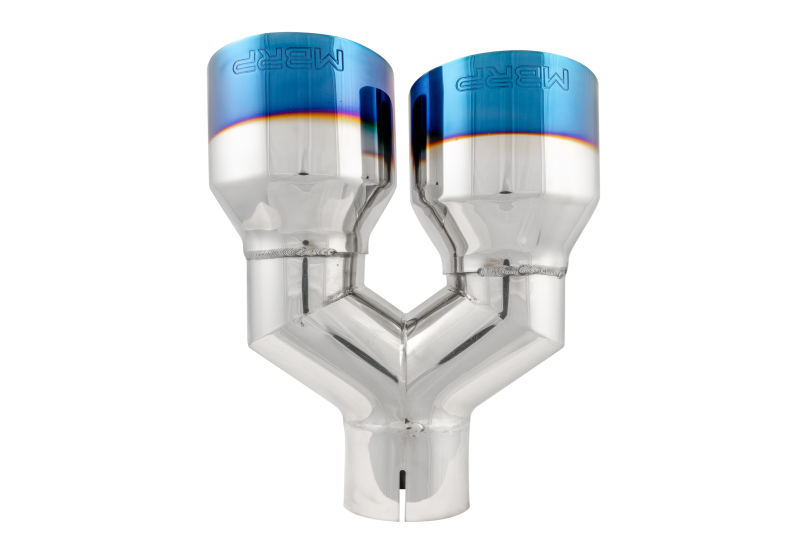 Load image into Gallery viewer, MBRP Burnt End Tip 2.5 ID Dual 4 OD Out 9.5 length Single wall 304 Stainless Steel Driver Side
