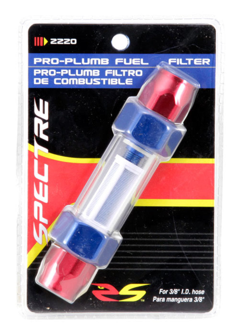Load image into Gallery viewer, Spectre Pro-Plumbing Fuel Filter 3/8in. - Red/Blue
