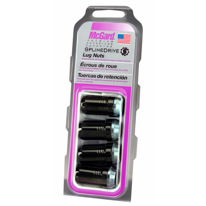 Load image into Gallery viewer, McGard SplineDrive Lug Nut (Cone Seat) M14X1.5 / 1.648in. Length (4-Pack) - Black (Req. Tool)
