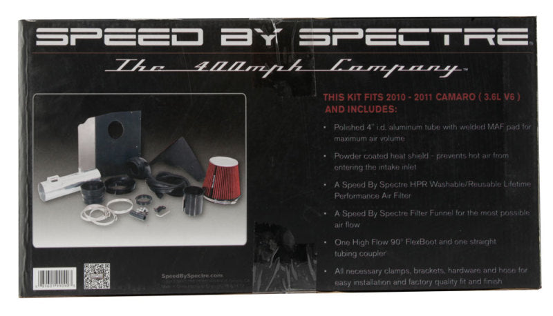 Load image into Gallery viewer, Spectre 10-11 Chevy Camaro V6-3.6L F/I Air Intake Kit - Clear Anodized w/Red Filter
