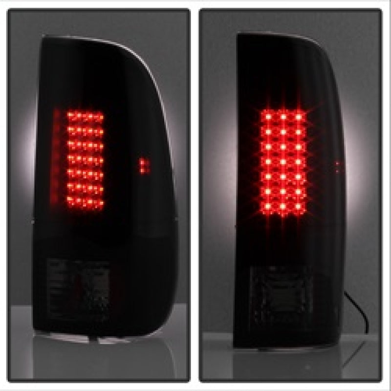 Load image into Gallery viewer, Spyder Ford F150 side 97-03/F250 Super Duty 99-07 LED Tail Lights Blk Smke ALT-YD-FF15097-LED-BSM
