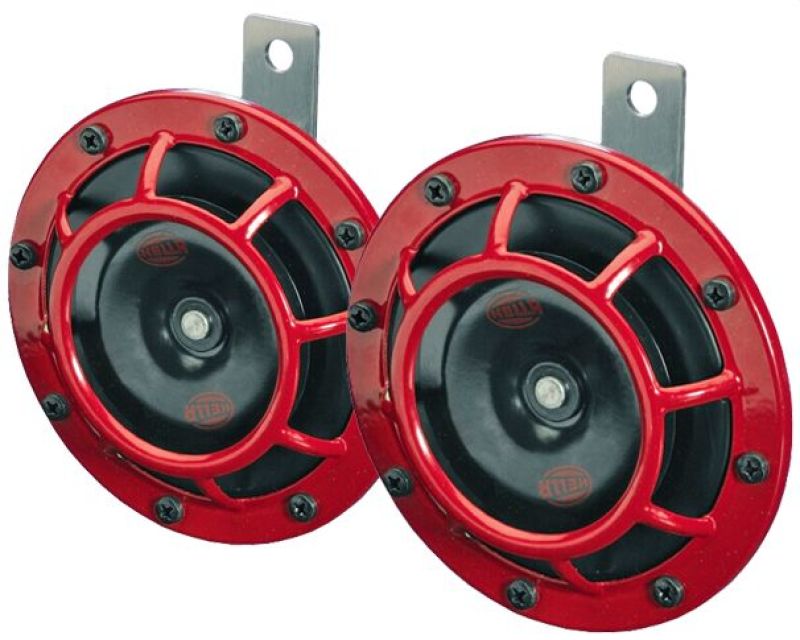 Load image into Gallery viewer, Hella Supertone Horn Kit 12V 300/500HZ Red (003399803 = 003399801)
