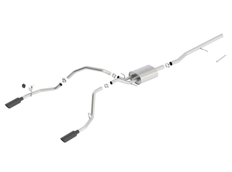 Load image into Gallery viewer, Borla 14 Sierra 1500 C/B S-Type Exhaust/2.75in Into Dual 2.25in Out 4in Split Rear Exit-Black Chrome
