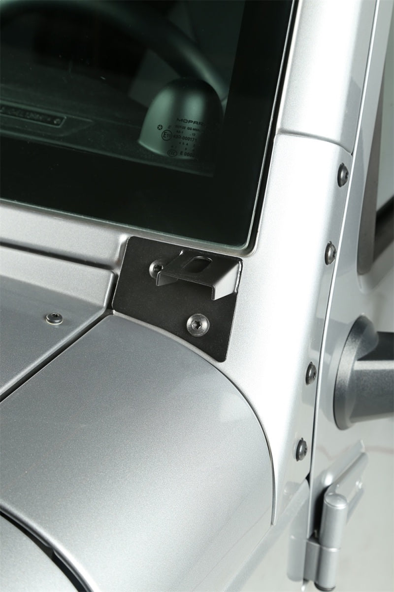 Load image into Gallery viewer, Rugged Ridge 07-18 Jeep Wrangler JK Textured Black Windshield Aux. Light Mounting Brackets
