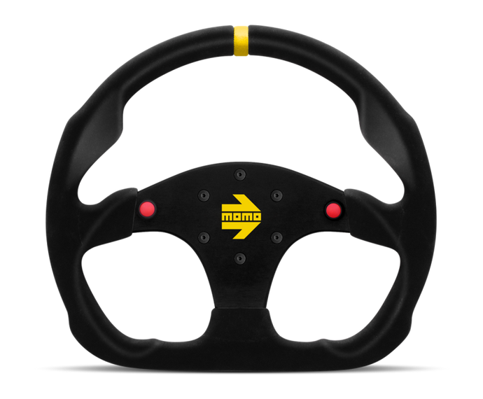 Momo MOD30 Buttons Steering Wheel 320 mm -  Black Suede/Black Spokes/1 Stripe
