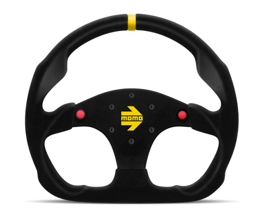 Momo MOD30 Buttons Steering Wheel 320 mm -  Black Suede/Black Spokes/1 Stripe