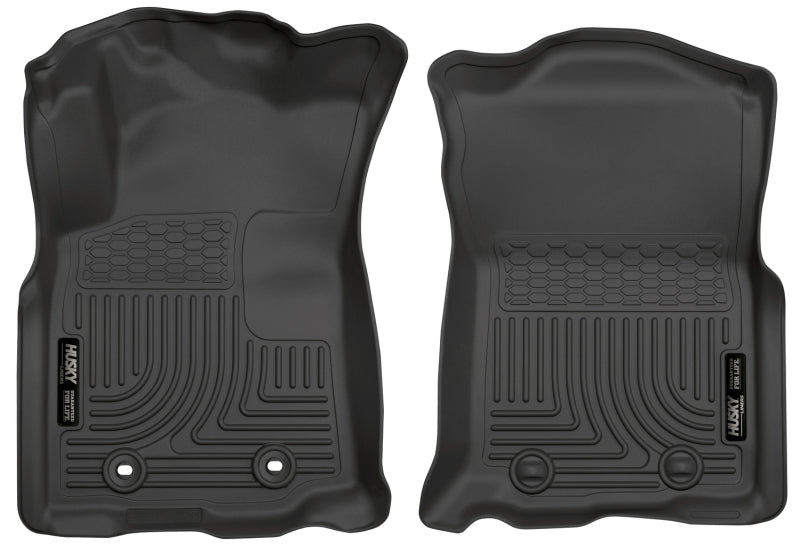 Load image into Gallery viewer, Husky Liners 2016 Toyota Tacoma w/ Auto Trans WeatherBeater Front Black Floor Liners
