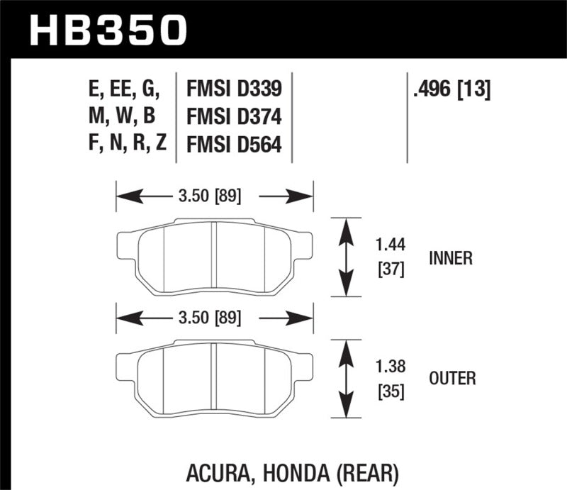 Load image into Gallery viewer, Hawk Honda/Acura ER-1 Endurance Racing Rear Brake Pads
