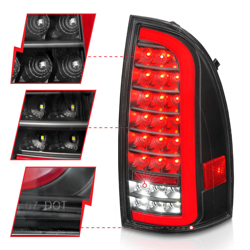 Load image into Gallery viewer, ANZO 05-15 Toyota Tacoma Full LED Tail Lights w/Light Bar Sequential Black Housing Clear Lens
