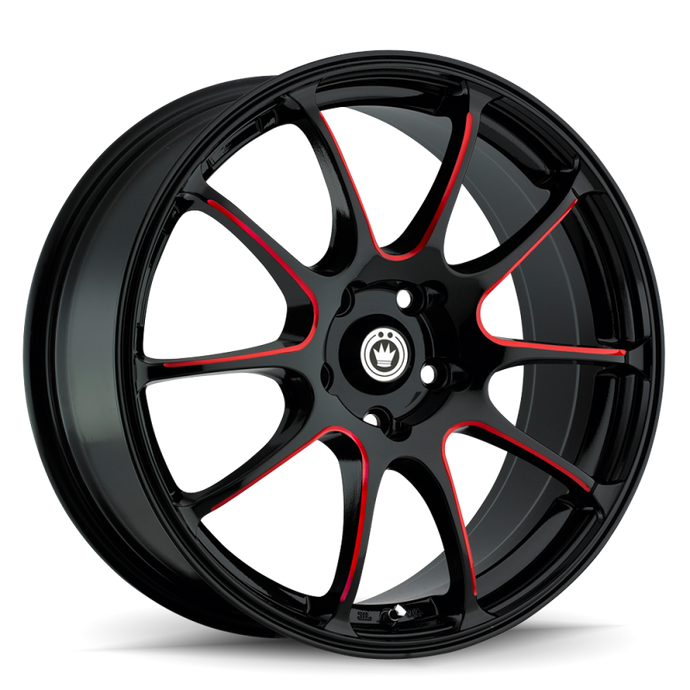 Konig Illusion 18x8 5x114.3 ET45 Black/Ball Cut Red