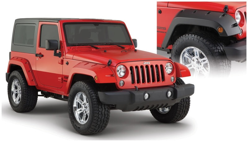 Load image into Gallery viewer, Bushwacker 07-18 Jeep Wrangler Pocket Style Flares 2pc - Black
