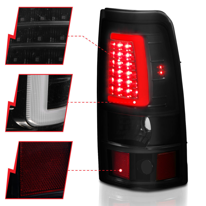 Load image into Gallery viewer, ANZO 2003-2006 Chevy Silverado 1500 LED Taillights Plank Style Black w/Smoke Lens
