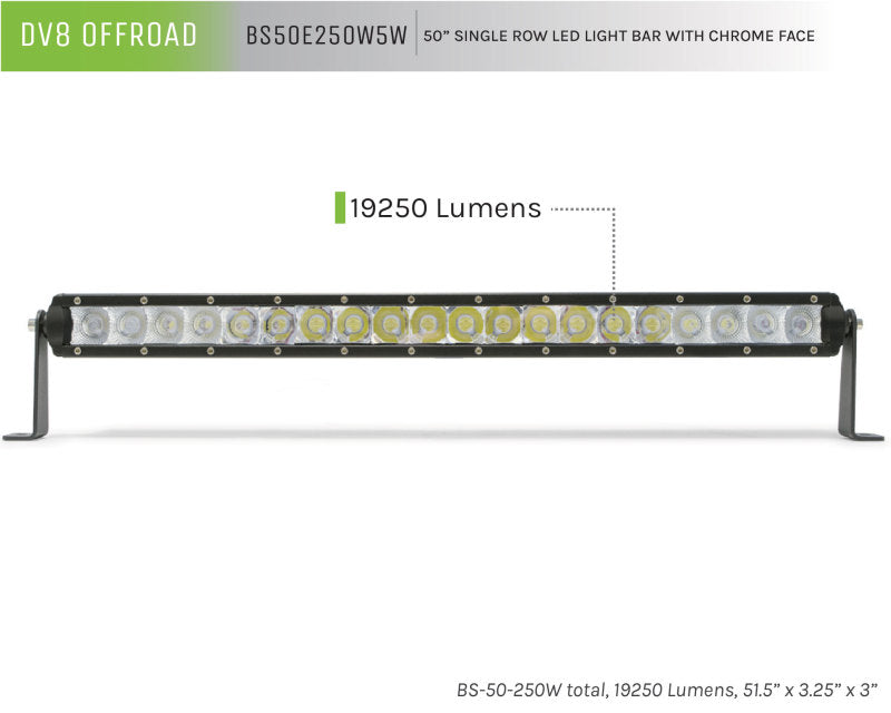 Load image into Gallery viewer, DV8 Offroad 50in Light Bar Slim 250W Spot 5W CREE LED - Black
