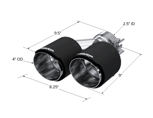 MBRP Universal Carbon Fiber Dual Tip 4in OD/2.5in Inlet