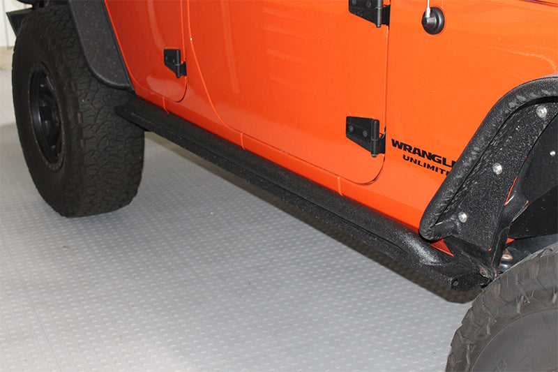 Load image into Gallery viewer, Fishbone Offroad 07-18 Jeep Wrangler JK 4 Door Rubicon Steel Rock Slider - Black Textured Powdercoat
