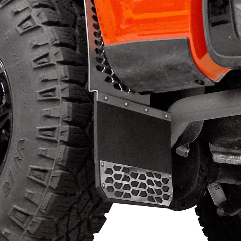 Load image into Gallery viewer, Putco 14-20 Chevrolet Silverado LD / GMC Sierra LD - Set of 2 Mud Skins - Brushed SS w/ Hex Shield
