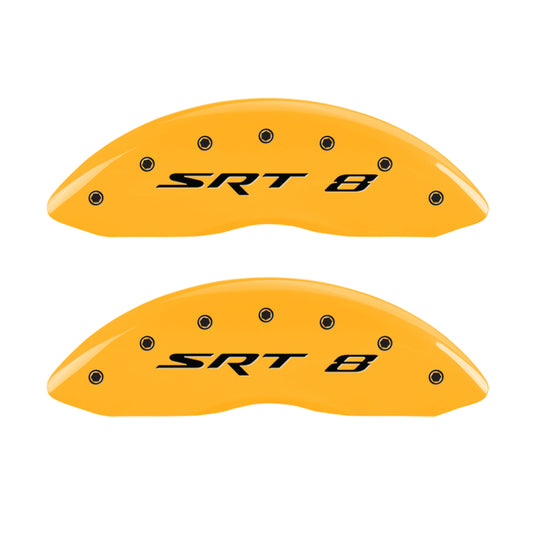 MGP 4 Caliper Covers Engraved Front & Rear Srt8 Yellow Finish Black Char 2006 Jeep Commander