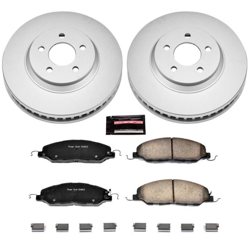 Load image into Gallery viewer, Power Stop 11-14 Ford Mustang Front Z17 Evolution Geomet Coated Brake Kit
