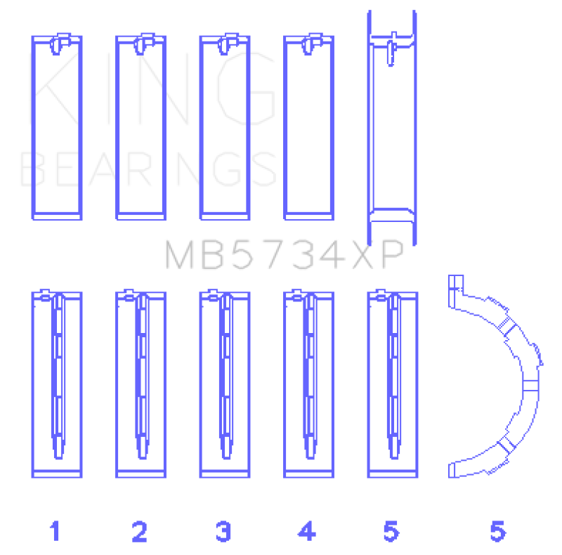 Load image into Gallery viewer, King Engine Bearings Ford Mustang Prod 302 Coyote Performance Main Bearing Set - Size STD

