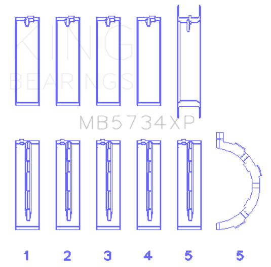 King Engine Bearings Ford Mustang Prod 302 Coyote Performance Main Bearing Set - Size STD