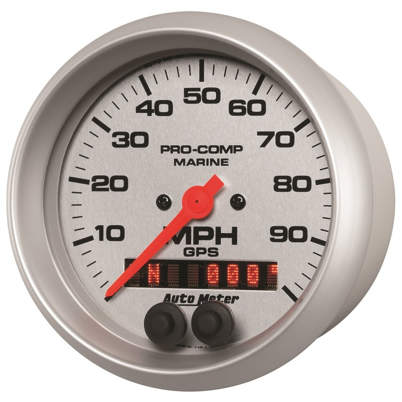 Load image into Gallery viewer, Autometer Marine Silver 3-3/8in 100MPH GPS Speedometer Gauge
