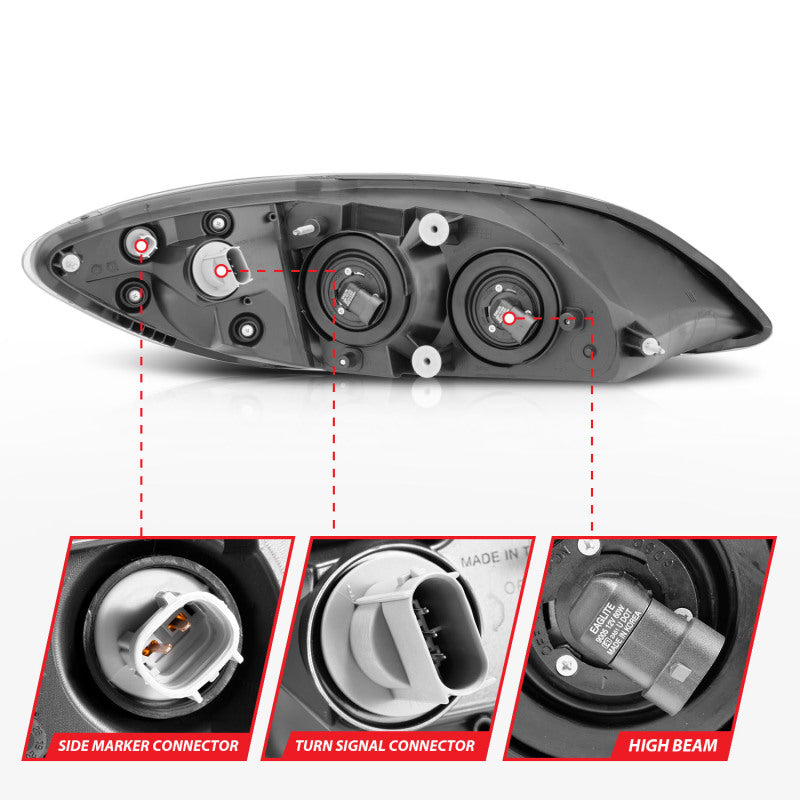 Load image into Gallery viewer, ANZO 2008-2016 International Prostar Crystal Headlights Black Housing (OE Replacement)
