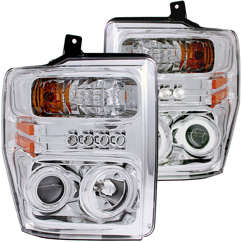 Load image into Gallery viewer, ANZO 2008-2010 Ford F-250 Projector Headlights w/ Halo Chrome (CCFL)
