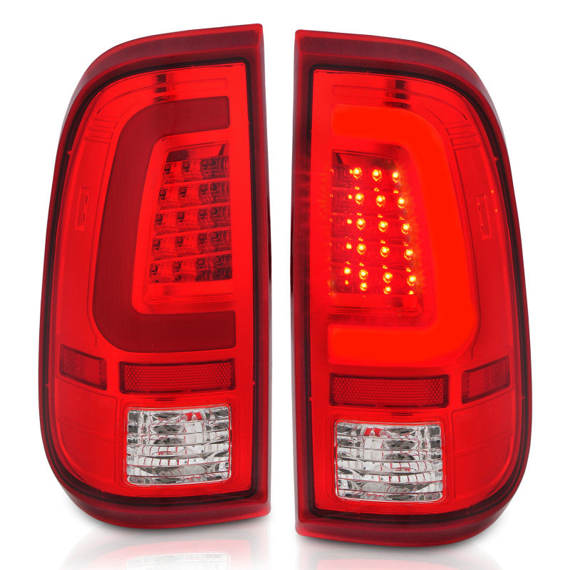 Load image into Gallery viewer, ANZO 2008-2016 Ford F-250 LED Taillights Chrome Housing Red/Clear Lens (Pair)
