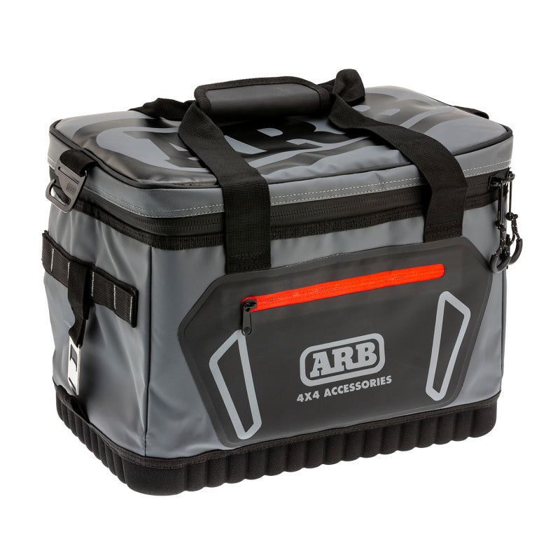 Load image into Gallery viewer, ARB Cooler Bag Charcoal w/ Red Highlights 15in L x 11in W x 9in H Holds 22 Cans
