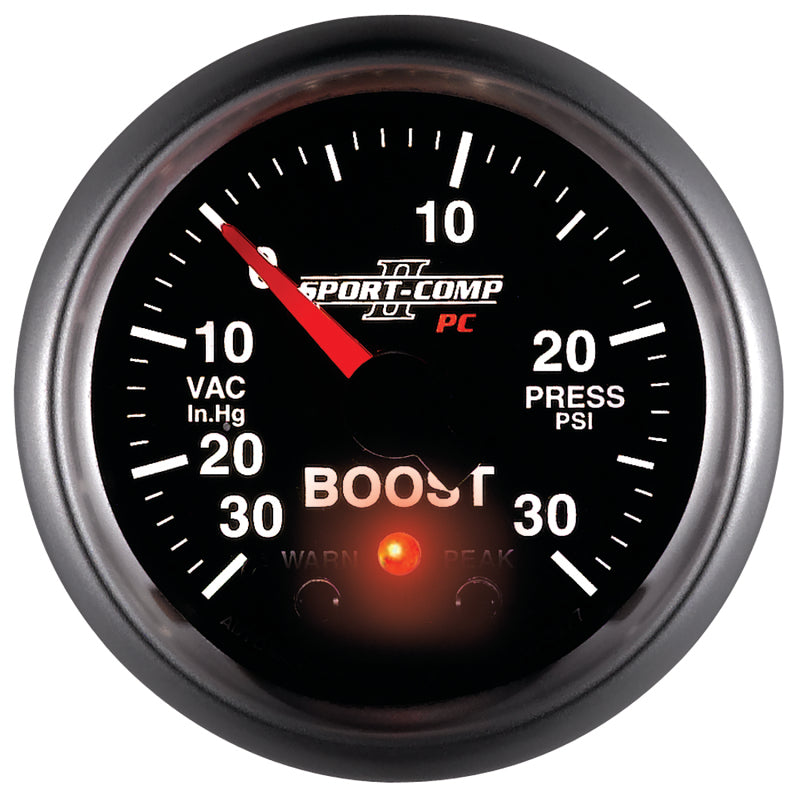 Load image into Gallery viewer, Autometer Sport-Comp II 52mm 30 IN HG / 30 PSI Electronic Boost/Vacuum Gauge
