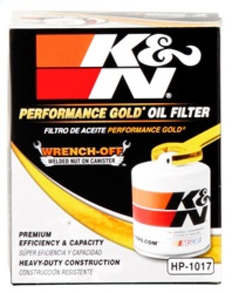 Load image into Gallery viewer, K&amp;N 3.74inch / 2.98 OD Performance Gold Oil Filter
