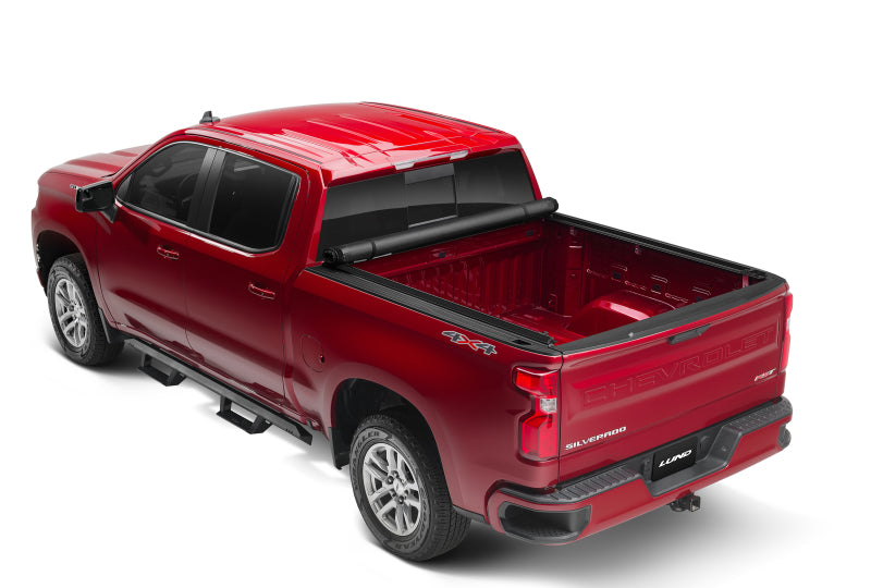 Load image into Gallery viewer, Lund 07-17 Chevy Silverado 1500 (8ft. Bed) Genesis Roll Up Tonneau Cover - Black
