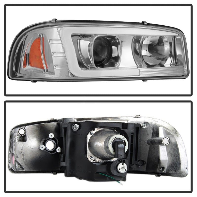 Load image into Gallery viewer, Spyder GMC Sierra 1500/2500/3500 99-06 V2 Projector Headlights - DRL - Chrome PRO-YD-CDE00V2-LB-C
