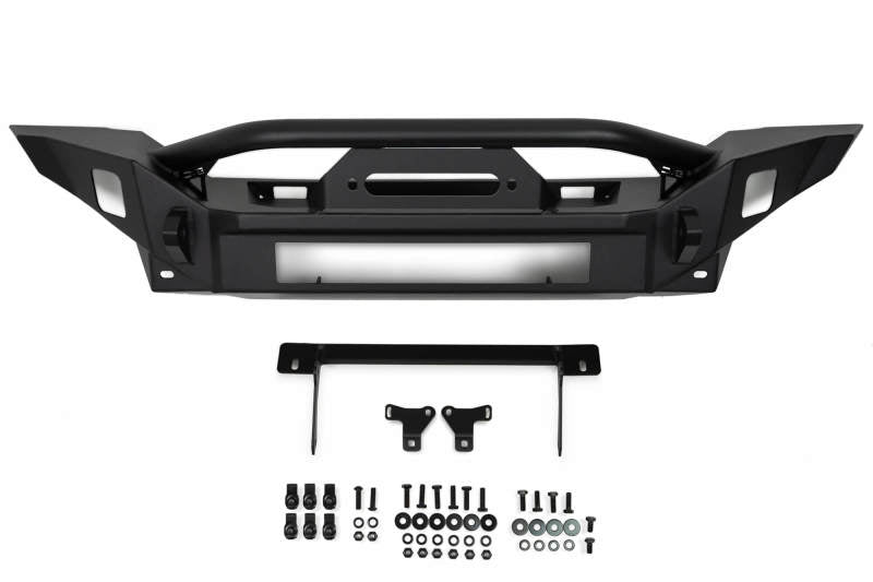 Load image into Gallery viewer, DV8 Offroad 18-23 Jeep Wrangler JL / 20-23 Jeep Gladiator JT FS-7 Mid-Width Winch Front Bumper
