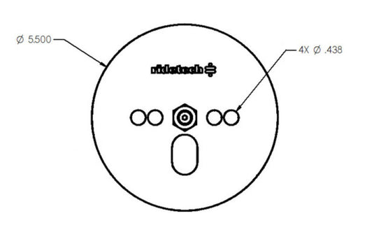 Ridetech Airspring Pattern Plate wit 7/16 Nut Centered