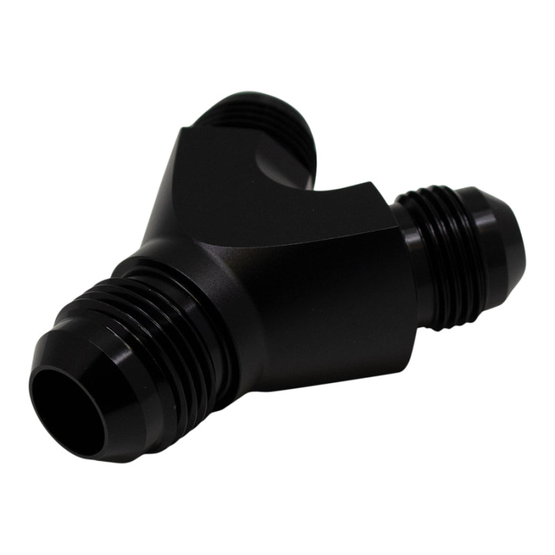 Load image into Gallery viewer, DeatschWerks 8AN Male Flare to 8AN Male Flare to 10AN Male Flare Y Fitting - Anodized Matte Black
