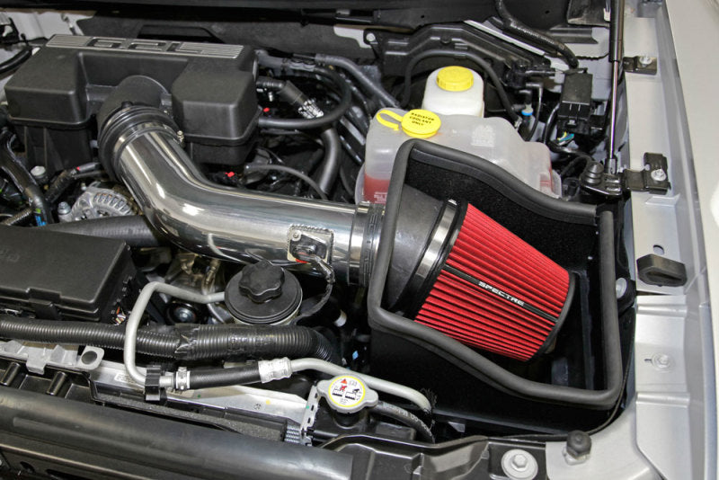 Load image into Gallery viewer, Spectre 11-14 Ford F150 SVT Raptor V8-6.2L F/I Air Intake Kit - Polished w/Red Filter
