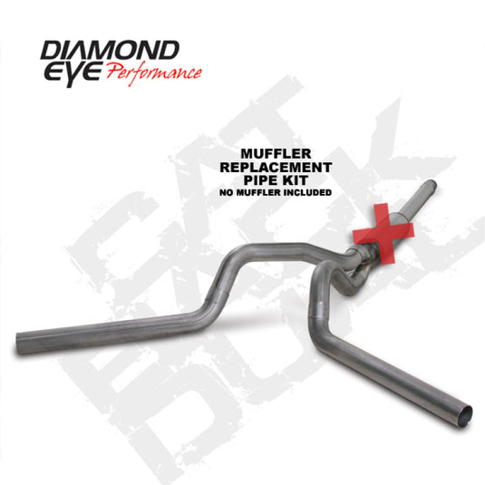 Diamond Eye KIT 4in Catback DUAL SS: 94-97 FORD 7.3L F250/F350 PWRSTROKE