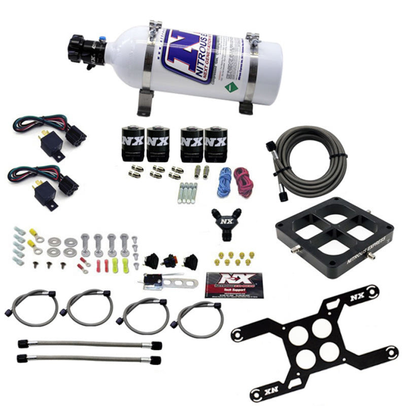 Load image into Gallery viewer, Nitrous Express Dominator Dual Stage Billet Crossbar Nitrous Kit (50-300 &amp; 100-500HP) w/5lb Bottle
