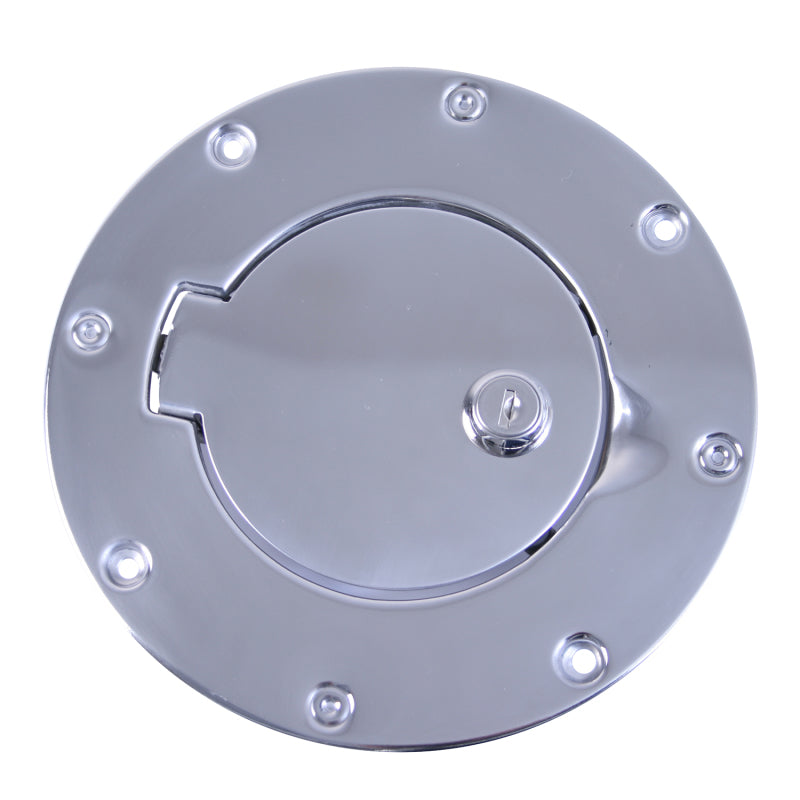 Load image into Gallery viewer, Rugged Ridge 97-06 Jeep Wrangler TJ Stainless Steel Locking Gas Cap Door
