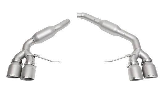 SOUL 14+ Porsche Macan 3.0 / 3.6T Resonated Muffler Bypass Exhaust - 4in Slash Cut Sig Satin Tips