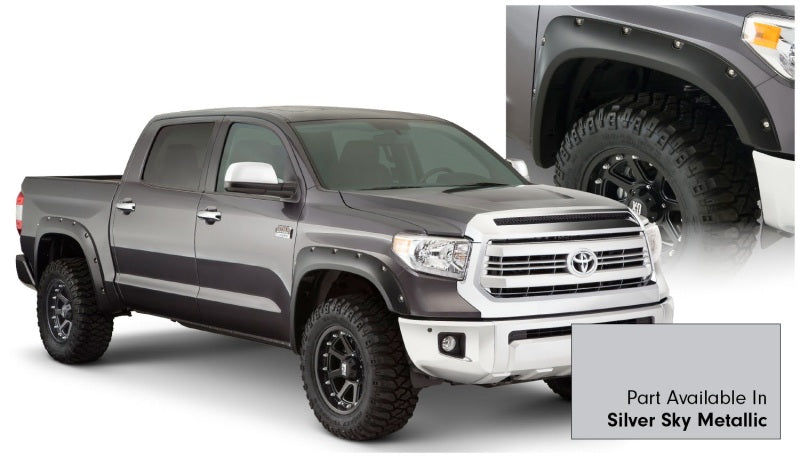 Load image into Gallery viewer, Bushwacker 16-18 Toyota Tundra Fleetside Pocket Style Flares 4pc 66.7/78.7/97.6in Bed - Silver Sky
