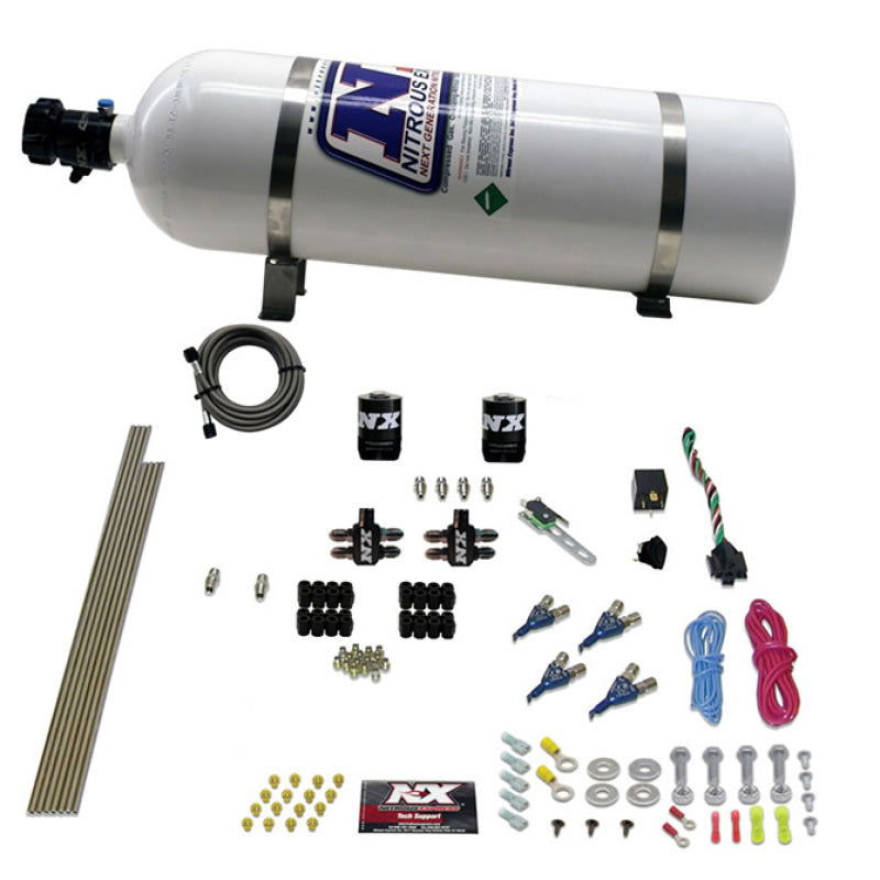 Load image into Gallery viewer, Nitrous Express 4 Cyl Gas Nitrous Kit (100-250HP) w/15lb Bottle
